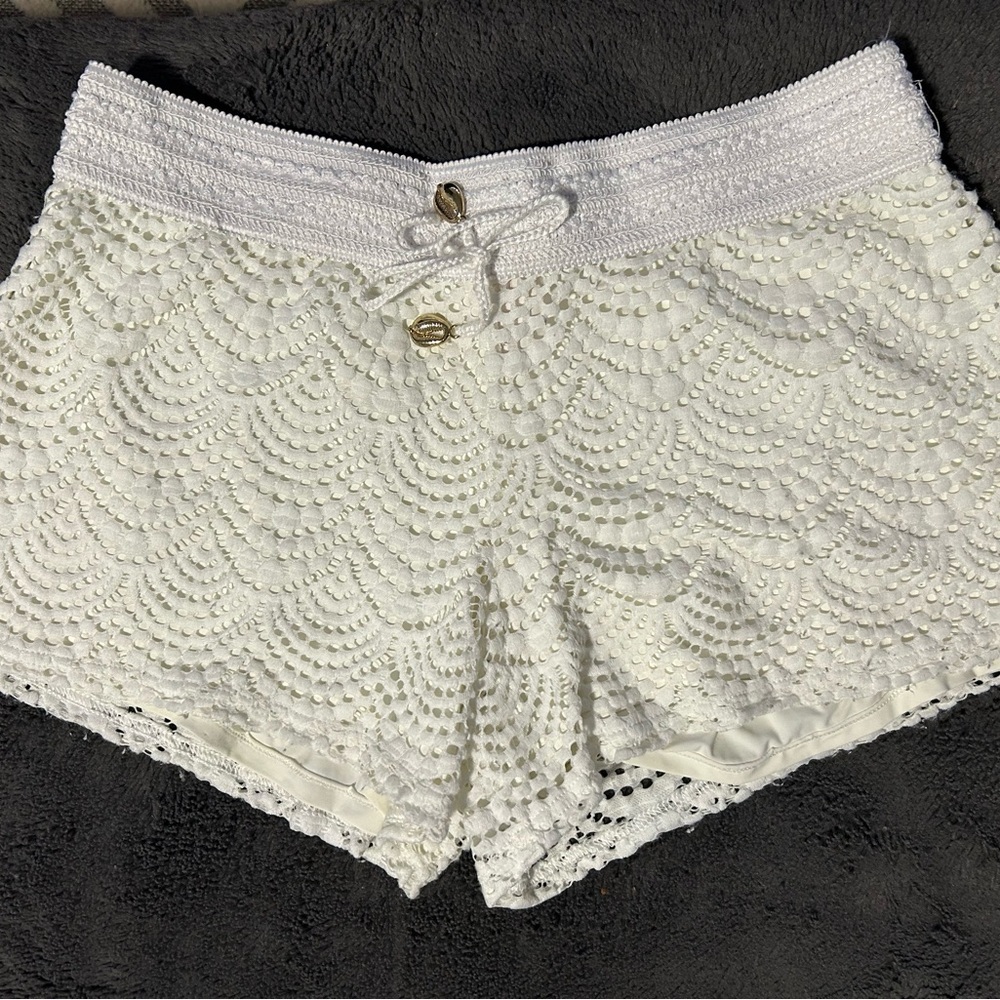 Lilly Pulitzer High Waist White Lace Shorts